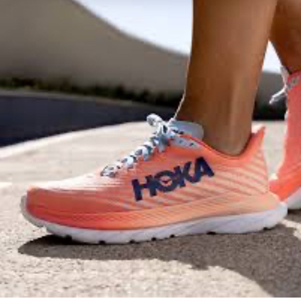 Hoka March 5 Orange Athletic Shoes with Cushioned Midsole, Size 9.5